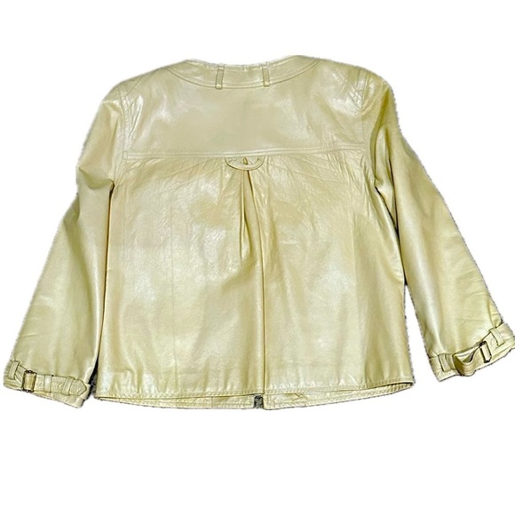 🧥💎 CHRIS BENZ Lambskin Leather Jacket Runway Statement Piece, Yellow Utility 6 - Picture 2 of 6
